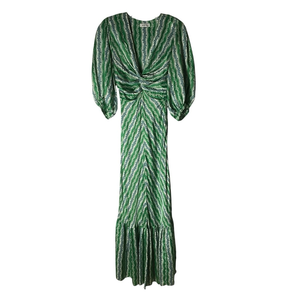Sandro Agnetta Dress Maxi Satin Keyhole Floral - Picture 2 of 10